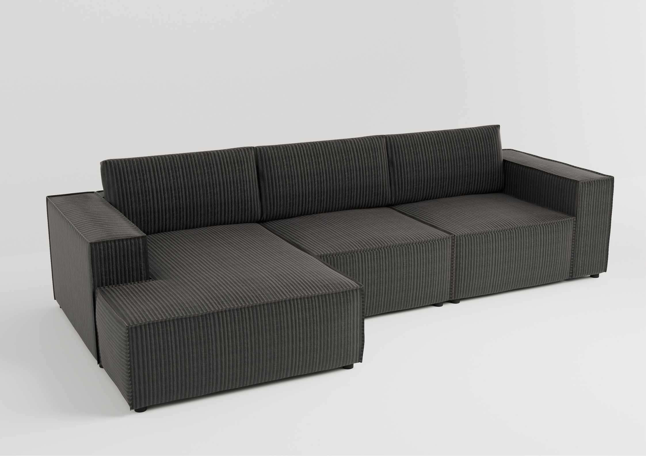 Modułowy narożnik z przeszyciami w kolorze czarnym